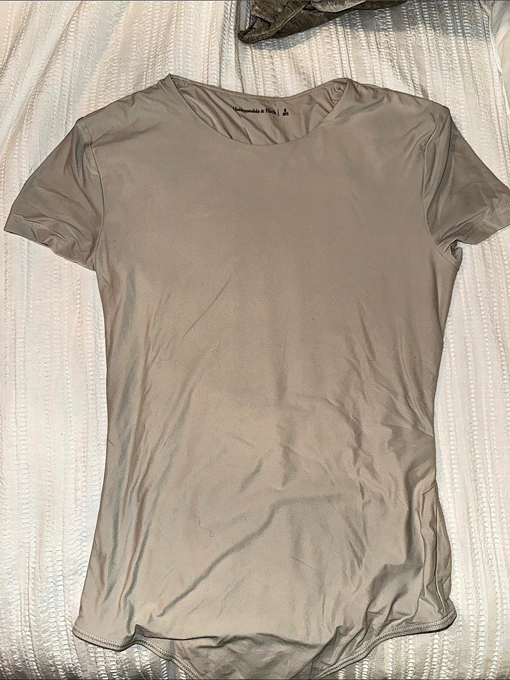 Abercrombie & Fitch Short-Sleeve Cotton-Blend Seamless Fabric Crew Bodysuit